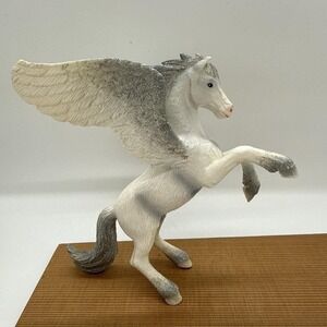 Vintage Schleich Pegasus Rearing 2004 Sparkle White Winged Flying Horse Retired